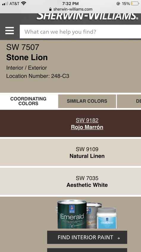 Sw Stone Lion Exterior, Collanade Gray Sw Exterior, Sherwin Williams Stone Lion, Sw Software Exterior Paint, Sherwin Williams Kings Canyon Exterior, Stone Lion, Coordinating Colors, Painting Tips, Interior Paint