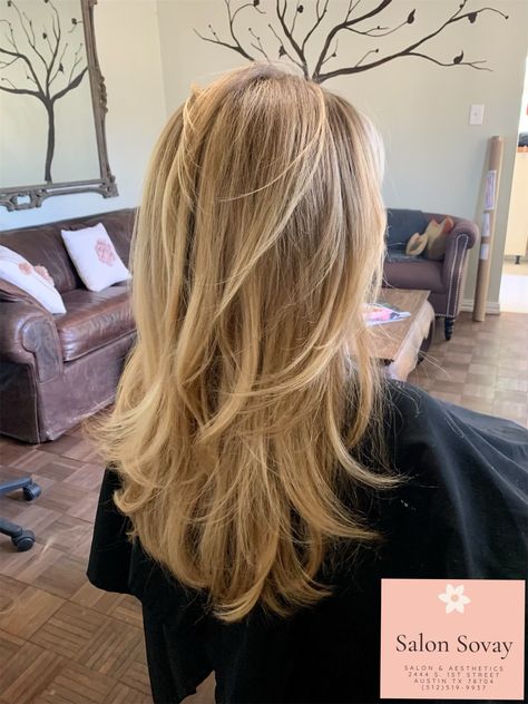 Stringy Blonde Highlights, Bleach Blonde Hair With Dimension, 90 Style Layers, Long Blonde Hair With Layers 2023, Long Layered Hair With No Bangs, Medium Length Light Layers, Mid Length Hair Shaggy Layers, Blonde Layers Medium Shoulder Length, 90s Blonde Balayage