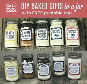 5 DIY Baked Gifts in a Jar with FREE Printable Recipe Tags — Part 2 | 16oz Mason Jar Cookie Recipe, Dessert Mix In A Jar, Fall Cookie Mix In A Jar, Food In Jars Gifts, Cookie Recipes In A Jar Gifts, Diy Pancake Mix Gift In A Jar, Meal In A Jar Gifts, Baking Mix In A Jar Gift, Diy Christmas Mason Jar Gifts Cookie Mixes