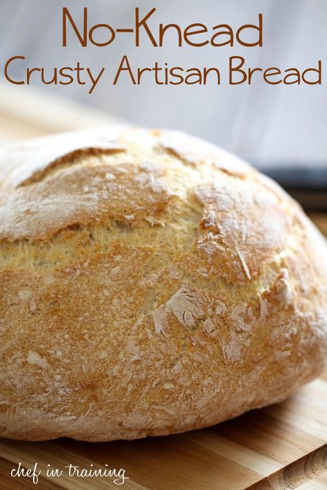 No-Knead Crusty Artisan Bread on chef-in-training.com ...This bread is incredible and is fool-proof! As easy as it gets when it comes to bread making! Crusty Artisan Bread, Camp Oven, Oven Bread, Artisan Breads, A Loaf Of Bread, Yummy Dishes, Artisan Bread Recipes, Bread Easy, Biscuit Rolls