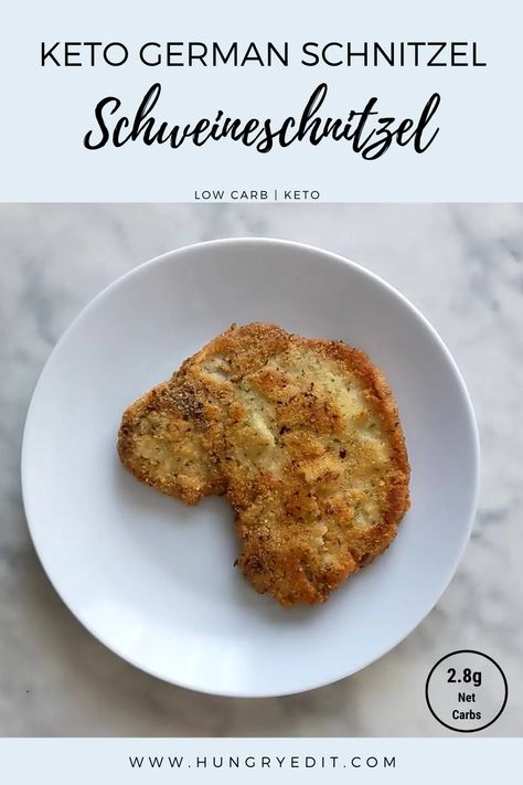 Our Keto German Schnitzel is made with pork cutlets and is breaded in a keto almond flour mixture. This recipe is an easy keto dinner! #glutenfree Keto Schnitzel Pork, Keto Pork Schnitzel Recipe, Keto Chicken Schnitzel, Gluten Free Schnitzel Recipe, Keto Turkey Cutlet Recipes, Keto Pork Cutlet Recipes, Keto German Recipes, Pork Sirloin Cutlets Recipe, Keto Schnitzel