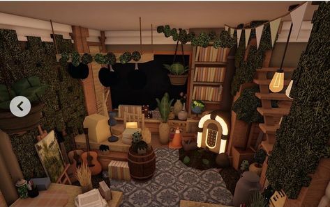 Bloxburg Bedroom Ideas Grunge, Cottagecore Room Bloxburg, Fairy Grunge Bloxburg House, Cottagecore Bloxburg House Interior, Bloxburg House Ideas Grunge, Bloxburg Grunge Bedroom, Grunge Bloxburg Room, Hippie Bloxburg House, Grunge Bloxburg House