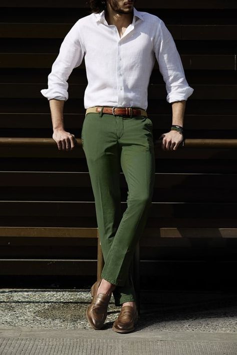 Best Shirt and Pant Combination For Men Shirt And Pants Combinations For Men, Green Pants Men, Dark Green Shirt, Green Pants Outfit, Dark Green Pants, Western Outfits Men, Shirt Outfit Men, Formal Men Outfit, Pants Outfit Men