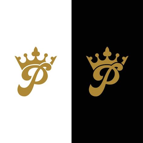 Modern and unique letter p initial king ... | Premium Vector #Freepik #vector #letter-p-logo #p-logo-design #p-logo King Logo Design, P Letter Design, Letter P Logo, P Initial, P Logo, Wall Painting Decor, Painting Decor, Letter P, Card Banner