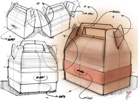 Packaging Design Sketch Drawings, Packaging Sketch Design, Box Design Drawing, Item Sketches, Packaging Sketch, Packaging Drawing, Brilliant Packaging Design, Product Design Sketch, Packaging Nets