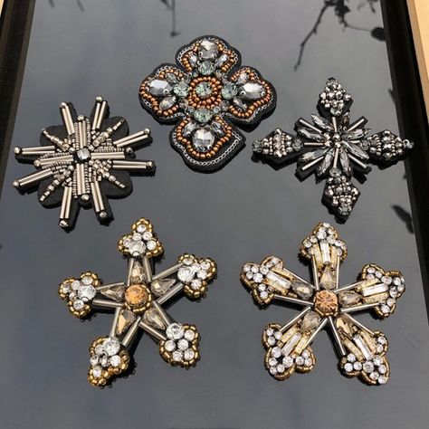 Beaded Snowflake Patch Octagonal Star Badge Rhinestone Beading Applique Jackets Shoes Bags Jeans DIY Decoration Patches Snowflake Applique, Beading Applique, Beaded Patches, Applique Jacket, Beaded Snowflake, Star Badge, Beaded Snowflakes, Sequin Patch, Beaded Cross