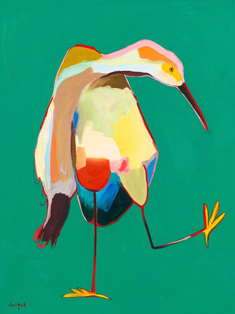 Giclee Print - A cheerful addition to any space, this colorful bird captured mid-step was painted in oil using brush and palette knife; its bold swaths of color and painterly aesthetic make it a delightful addition to any wall.<br><br>Available in the following formatsGiclee print on 100% cotton fine art paper. Not signed or numbered, ships rolled; not ready to hang.</li><li>Giclee print on 100% cotton fabric canvas. Not signed or numbered, ships rolled; not ready to hang Art Booth, Eclectic Maximalism, Textured Paint, Abstract Wall Painting, Beach Canvas Wall Art, Large Abstract Wall Art, Texture Painting On Canvas, Bird Artwork, Painting Inspo