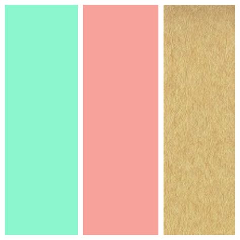 Love these as wedding colors! Mint green, coral, and gold... Mint And Pink Bedroom, Mint Green And Peach Wedding, Mint Green And Coral Wedding, Quince Colors, Coral And Mint Wedding, Shower Colors, Bedroom Colours, Perfect Nursery, Baby Room Colors