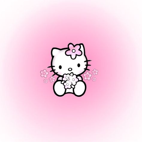 Icon Cute, Kitty Wallpaper, Hello Kitty Wallpaper, Cute Kawaii, Hello Kitty, Kitty, Flowers, Hair, Pink