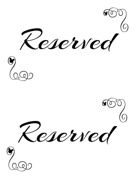 Free Printable Reserved Seating Signs for Your Wedding Ceremony Reserved Table Signs Printable Free, Reserved Signs For Tables, Free Printable Wedding Signs, Reserved Seating Signs, Free Place Card Template, Juggalo Family, Ceremony Template, Reserved Wedding Signs, Printable Signs Free