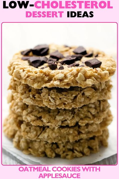 16+ Delicious Low-Cholesterol Dessert Ideas To Save Your Heart - Oh My Gut Cookies Made With Applesauce, Low Cholesterol Breakfast, Cholesterol Lowering Recipes, Oatmeal Applesauce Cookies, Heart Healthy Desserts, Soft Oatmeal Cookies, Applesauce Cookies, Cholesterol Free Recipes, Berry Parfait