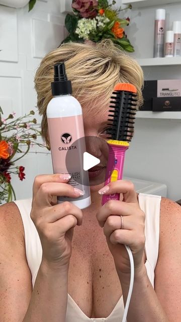 CALISTA on Instagram: "We love Jill's adorable pixie cut! She styles it with the new Mini GoGo Round Brush and the Embellish Flex Spray to get that sassy and sweet look!🥰😍  #pixiecut #pixiehaircut #hairtools #shorthairdontcare #hairtrends #blondepixie #blondehairgoals #calistatools #musthaveproduct #hairstylesforshorthair #hairtool #musthavehairtools" Pixie Cut Hair Styling Tools, Calista Hair Tools, Blonde Hair Goals, Round Brush, Blonde Pixie, Pixie Haircut, Pixie Cut, Hair Tools, Her Style