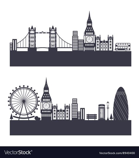 Paper Model Architecture, London Silhouette, Silhouette Background, Castle Drawing, Silhouette Illustration, London Skyline, Background Abstract, Paper Models, Architecture Model