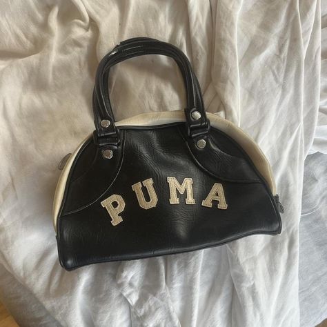 adorable 90s 2000s vintage puma mini bag! This black... - Depop 2000s Bags, Black And White Purse, Vintage Puma, White Purse, White Purses, 2000s Fashion Outfits, 2000s Vintage, 90s 2000s, 2000s Fashion