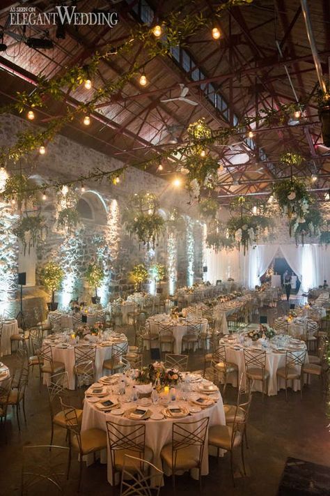 Wedding Places Aesthetic, Hanging Greenery, Indoor Garden Wedding, Indoor Wedding Receptions, Romantic Outdoor Wedding, Garden Wedding Reception, Outdoor Wedding Photography, Indoor Reception, Light Wedding