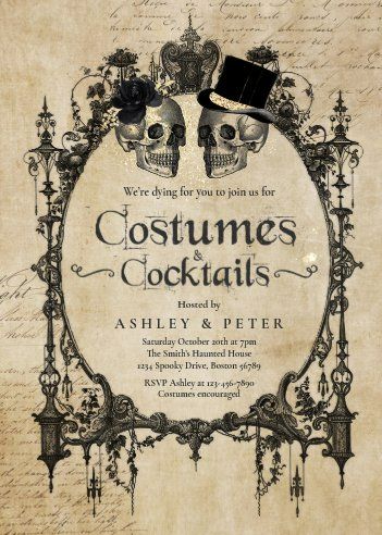 Vintage Halloween Party Invitations, Vintage Halloween Invitations, Halloween Party Host, Adult Halloween Invitations, Adult Halloween Party Invitations, Halloween Invitation Template, Fun Halloween Party Games, Annual Halloween Party, Halloween Ball