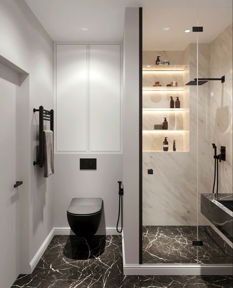 Classic Bathroom Decor, Modern Shower Design, Best Bathroom Designs, Bathroom Inspiration Modern, Living Room Decor Fireplace, Unique Bathroom, Modern Bathroom Decor, Small Bathroom Design, Bathroom Style