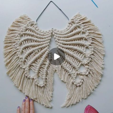 Joanna Hoey on Instagram: "Angel wings...for the full, slower tutorial, just click the link in my BIO ☝️ #macrame #macrameangelwings #angelwings" Macrame Angel Tutorial, Angel Wings, Click The Link, Macrame, Angel, On Instagram, Instagram, Macramé