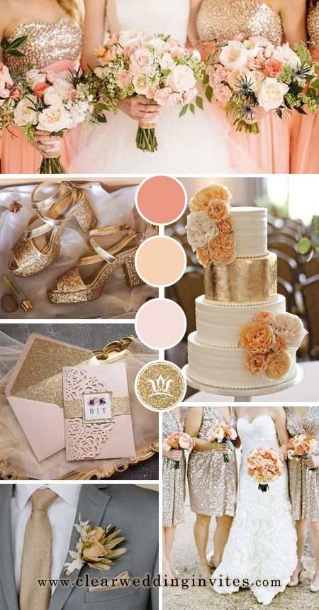 Peach Cream And Gold Wedding Decor, Peach Quinceanera Decorations, Gold And Peach Wedding Decor, Best Wedding Colours Combination, Apricot Crush Wedding Theme, Blush Pink And Orange Wedding, Peach Color Wedding Theme, Peaches And Cream Wedding Theme, Peach And Champagne Wedding