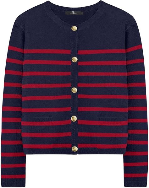 LILLUSORY Women's Striped Cardigan Sweaters Fall Oufits Clothes Fashion Trendy Long Sleeve Tops Casual Knit Tweed Jackets at Amazon Women’s Clothing store Dressy Cardigan, Sweaters Fall, Lady Jacket, Knitting Women Cardigan, Cardigan Sweaters, Light Coat, Long Sleeve Tops Casual, Tops Casual, Lightweight Cardigan