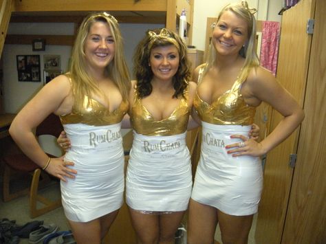 RumChata duct tape dresses! Hahahaha Duct Tape Dress, Disney Halloween Parties, Kinds Of Desserts, Catwalk Fashion, Club Soda, Cute Halloween Costumes, Disney Halloween, Duct Tape, Theme Party