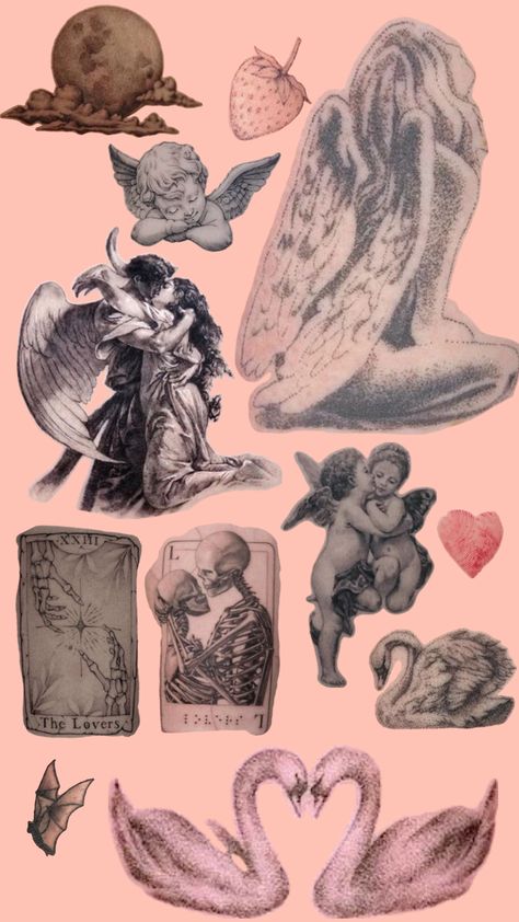 romantic tattoos, tattoo ideas, lovers, swans, bat, angels, skeletons, moon, fingerprint tattoo, strawberry Romantic Tattoo Ideas, Swans Tattoo, Tattoo Strawberry, Romantic Tattoos, Fingerprint Tattoo, Fingerprint Tattoos, Swan Tattoo, Romantic Tattoo, Hippie Tattoo