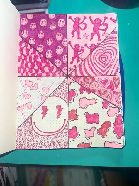 Pg.1: Pink Aesthetic Edition💓🎀 Preppy Drawings Pink, Preppy Drawings, Triangle Drawing, Pink Pictures, Pink Drawing, Punk Disney, Cute Easy Doodles, Triangle Art, Collage Drawing