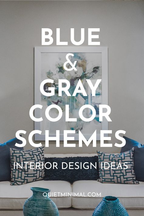 Colors That Go With Gray Living Rooms Grey Walls, Color Schemes For Gray Walls, Blue Gray Complimentary Colors, House Color Palette Interior Blue, Grey And Light Blue Bedroom Ideas, Grey Complimentary Colors, Accent Colors For Gray Living Room, Blue And Gray Living Room Ideas, Colors That Compliment Gray