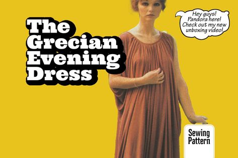 PATTERN Easy Sew Vintage Women Grecian Evening Dress Roman Greek Goddess Ancient Draped Costume Regal 1970s Instant Digital PDF Download - Etsy.de Evening Dress Sewing Patterns, Fan Dance, Feather Fan, Oct 1, Greek Goddess, Vintage Women, Easy Sewing, Pdf Download, Evening Dress