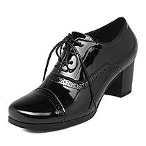 Womens Wingtip Oxfords, Brogues Shoes, Oxford Pumps, Lace Up Block Heel, Oxford Brogues, Mid Heels Pumps, Wingtip Oxford, Oxford Heels, High Heel Wedges