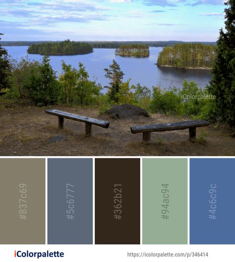 65820 Image Color Palette ideas in 2019 | iColorpalette Camping Color Palette, Lake Colors Palette, Lake Life Color Palette, Forest Lake Color Palette, Lake Color Palette, Mountain Color Palette Nature, Lake Images, Canadian Lakes, Lake House Interior