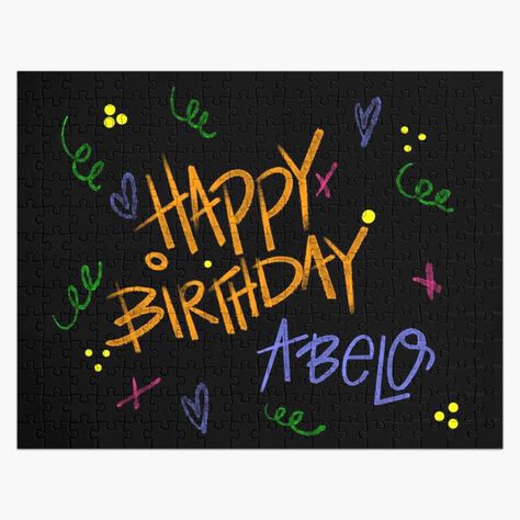 Get my art printed on awesome products. Support me at Redbubble #RBandME: https://www.redbubble.com/i/jigsaw-puzzle/HAPPY-BIRTHDAY-ABELO-CUSTOM-NAME-by-GIVENGRACELIFE/162874782.L4Q0T?asc=u Puzzle Design, Journal Gift, Print Packaging, Phone Case Stickers, Mask For Kids, Hardcover Journals, Gifts For Teens, Iphone Phone Cases, Custom Name