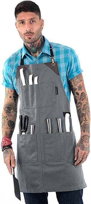 Bistro Apron, Grey Apron, Barista Apron, Restaurant Aprons, Utility Apron, Tool Apron, Knife Bag, Knife Roll, Shop Apron