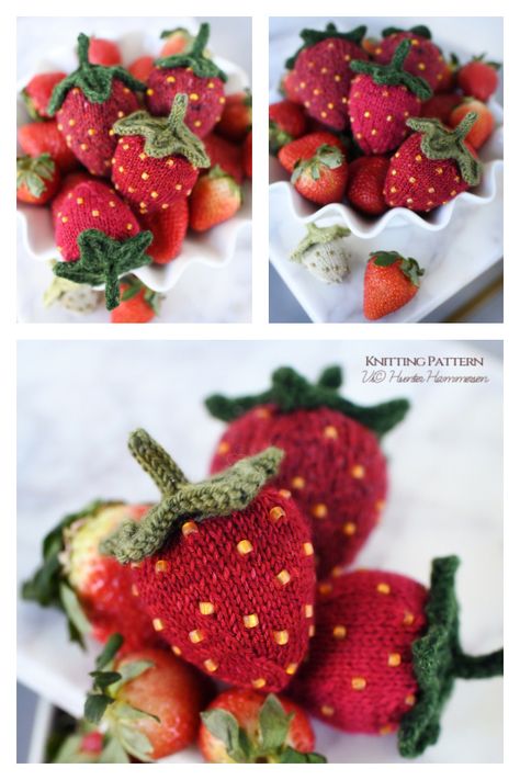 Strawberry Knitting, Knit Strawberry, Knitted Strawberry, Knit Videos, Strawberry Leaves, Anime Nails, Very Hungry Caterpillar, Craft Making, Hungry Caterpillar