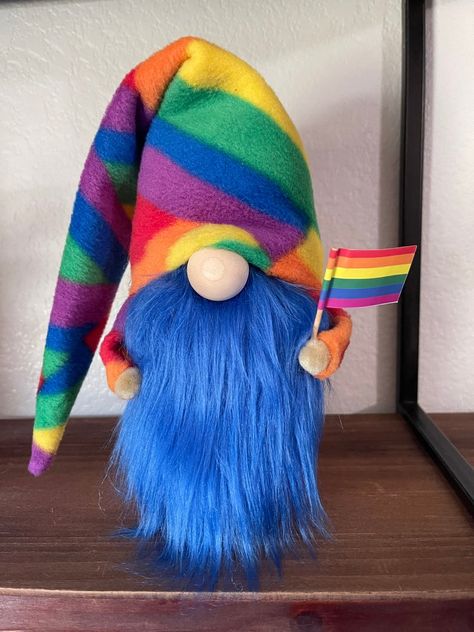 Ready to ship pride gnome LGBTQ gnome tomte nisse rainbow | Etsy Pride Gnome, Rainbow Gnome, Tiered Tray Decorations, Swedish Flag, Gnome Home, Scandinavian Gnomes, Last Christmas, Rainbow Flag, Flag Colors