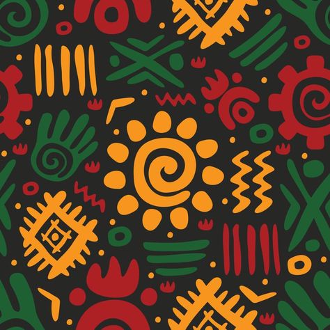 Pan African Seamless Background Kwanzaa Wallpaper, Ancestors Illustration, African Background Design, Afro Background, African Pattern Design Graphics, Ankara Background, Brazil Graffiti, African Graphic Design, Africa Background