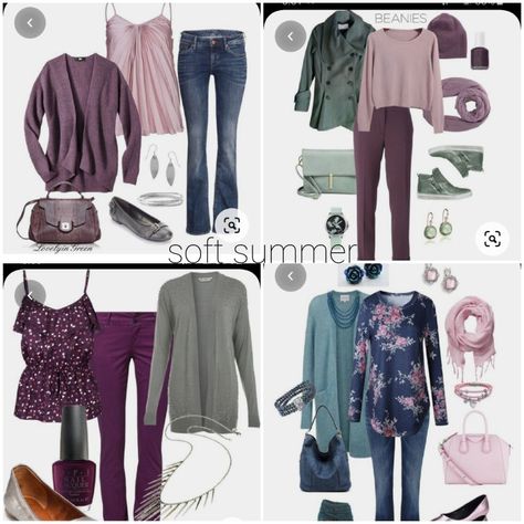 Soft Summer Wardrobe, Color Palette Outfit Ideas, Color Palette Outfit, Soft Summer Fashion, Color Analysis Summer, Summer Skin Tone, Summer Outfit Guide, Cool Summer Palette, Soft Summer Palette