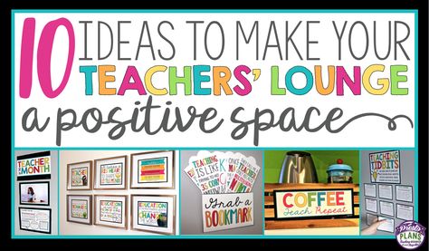 Use these 10 ideas to create a teachers' lounge that promotes collaboration, inspiration, celebration, and humor! Make your staffroom a place teachers love! Cute Principal Office, Welcome New Principal To School, Decorate Teachers Lounge, Assistant Principal Bulletin Board Ideas, Staff Board Ideas Offices, Principal Ideas For Staff, Teacher Workroom Bulletin Boards, Teacher Workroom Ideas, Staff Bathroom Ideas Teacher Lounge