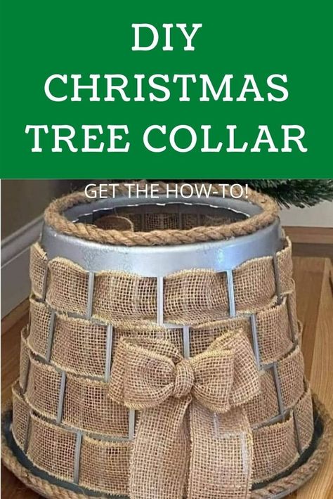 Laundry Basket Tree Collar Diy, Diy Tree Collar Ideas, Diy Christmas Tree Collar, Tree Collar Christmas, Christmas Tree In Basket, Christmas Tree Collar, Burlap Trees, Christmas Collar, Diy Rope Basket