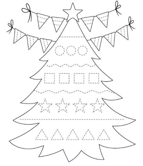 Preschool Christmas Worksheets, Christmas Handwriting, Trees For Kids, Christmas Learning, Christmas Writing, New Years Tree, Tracing Worksheets Preschool, Christmas Worksheets, Free Printable Activities