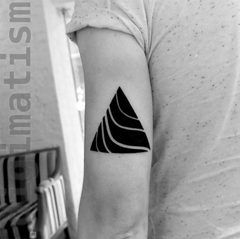 Tattoo Digimatism Stanislaw Wilczynski 21 Black Triangle Tattoo, Polynesian Leg Tattoo, Aa Tattoos, 12 Tattoos, P Tattoo, Tatuagem Masculina Pequena, Minimal Tattoo Design, Triangle Tattoos, Arm Band Tattoo