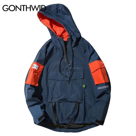 f670ef5d2d6bdf8f29450a970494dd64desc52721130ri Zipper Hoodies Men, Coat Streetwear, Zipper Hoodies, Windbreaker Jacket Mens, Hoodie Streetwear, Vintage Windbreaker, Streetwear Men, Fall Hoodies, Pocket Hoodie