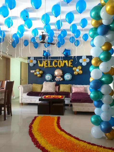 Baby Boy Welcome Decoration, Baby Welcome Decoration, Welcome Decoration, Homecoming Decorations, Baby Shower Hamper, Baby Homecoming, Nice Good Morning Images, Welcome Home Decorations, Home Flower Decor