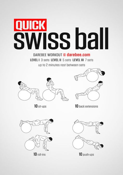 Swiss Ball Workout, Darbee Workout, Full Body Workout No Equipment, Ball Workout, Swiss Ball, Best At Home Workout, Muscle Body, Crossfit Workouts, Bodyweight Workout