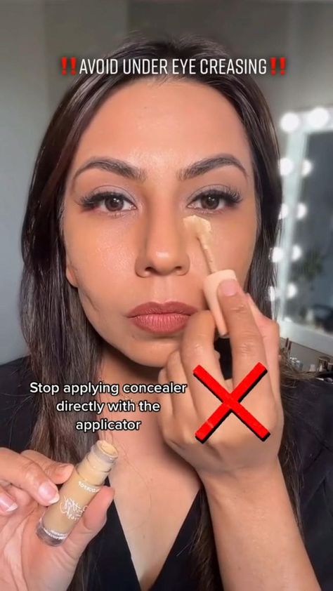 Under Eye Creasing, Apply Concealer, Hooded Eye Makeup Tutorial, Makeup Tips For Older Women, Eye Makeup Techniques, Makeup Artist Tips, How To Apply Concealer, Makeup Help, Face Makeup Tips