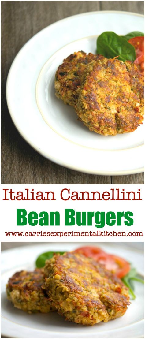 Cannellini Bean Recipes Vegan, Canelli Bean Recipes Easy, Canelli Bean Recipes, Cannellini Bean Recipes, White Bean Burger, Bean Patties, Cannellini Beans Recipes, Italian Beans, Vegetable Burger