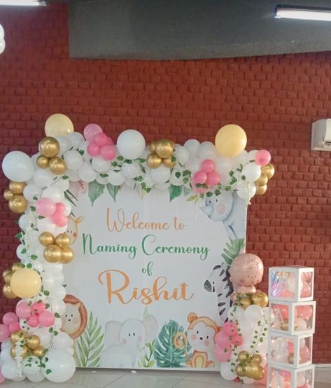 Naam Karan Decoration, Naming Ceremony Decorations Ballon, Naming Ceremony Balloon Decorations, Naming Ceremony Decoration, Bday Themes, Design Balloon, Surprise Birthday Decorations, Home Flower Decor, Fondant Flower Tutorial