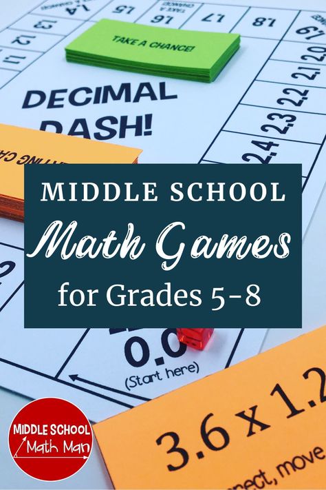 Ups Check Math Strategy, Math Classroom Ideas Middle School, Middle School Math Games Free, 6th Grade Math Projects Middle School, Grade 6 Math Activities, Family Math Night Middle School, Math Classroom Games, Math Board Games Middle School, Fun Math Games For Middle School