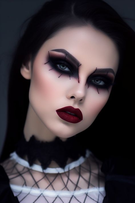 Gothic Makeup Halloween, Pretty Vampire Makeup, Halloween Makeup Looks Vampire, Halloween Makeup Ideas 2024, Vampire Bride Makeup, Women Vampire Makeup, Womens Vampire Costume Diy, Female Vampire Makeup, Hot Vampire Makeup