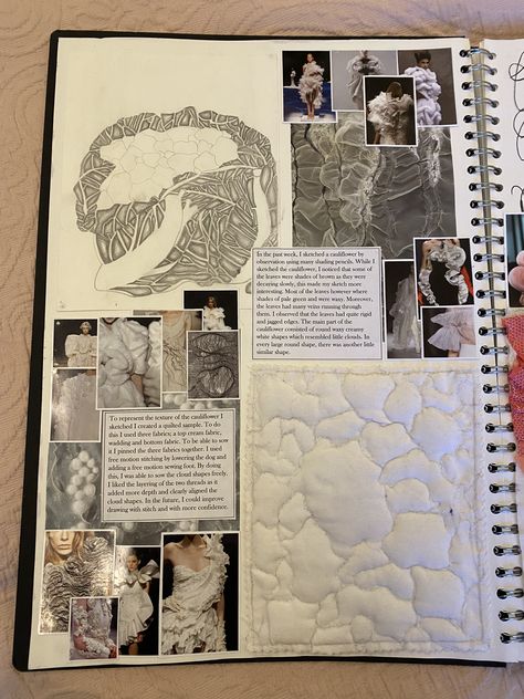 Textiles Gcse, Fashion Sketchbook Inspiration, Mises En Page Design Graphique, Process Book, Fashion Portfolio Layout, Textiles Sketchbook, Sketchbook Layout, A Level Textiles, Fashion Design Books